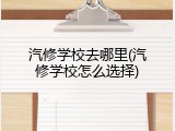 汽修学校去哪里(汽修学校怎么选择)