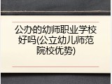 公办的幼师职业学校好吗(公立幼儿师范院校优势)