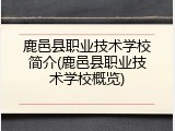 鹿邑县职业技术学校简介(鹿邑县职业技术学校概览)