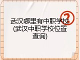 武汉哪里有中职学校(武汉中职学校位置查询)