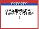 茂名卫生学校报名招生(茂名卫校招生报名)