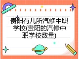 贵阳有几所汽修中职学校(贵阳的汽修中职学校数量)