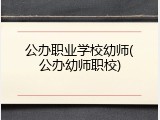 公办职业学校幼师(公办幼师职校)