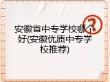 安徽省中专学校哪个好(安徽优质中专学校推荐)