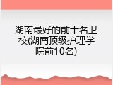 湖南最好的前十名卫校(湖南顶级护理学院前10名)