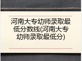 河南大专幼师录取最低分数线(河南大专幼师录取最低分)