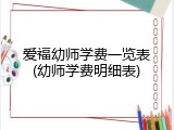 爱福幼师学费一览表(幼师学费明细表)