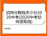 幼师分数线多少分2020中考(2020中考幼师录取线)
