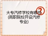 大专汽修学校有哪些(高职院校开设汽修专业)