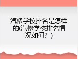 汽修学校排名是怎样的(汽修学校排名情况如何？)