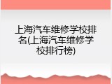 上海汽车维修学校排名(上海汽车维修学校排行榜)