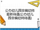 公办幼儿园非编幼师最新待遇(公办幼儿园非编幼师待遇)