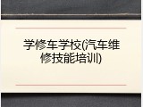 学修车学校(汽车维修技能培训)