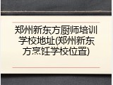 郑州新东方厨师培训学校地址(郑州新东方烹饪学校位置)
