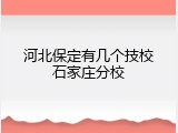 河北保定有几个技校石家庄分校