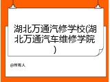 湖北万通汽修学校(湖北万通汽车维修学院)