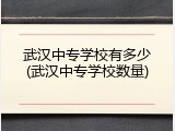 武汉中专学校有多少(武汉中专学校数量)