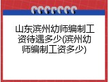 山东滨州幼师编制工资待遇多少(滨州幼师编制工资多少)