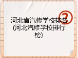 河北省汽修学校排名(河北汽修学校排行榜)