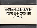 咸阳有小吃技术学校吗(咸阳小吃培训技术学校)