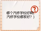 哪个汽修学校好啊(汽修学校哪家好？)