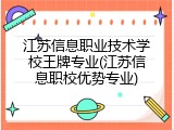 江苏信息职业技术学校王牌专业(江苏信息职校优势专业)