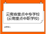 云南省重点中专学校(云南重点中职学校)