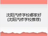 沈阳汽修学校哪家好(沈阳汽修学校推荐)