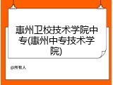 惠州卫校技术学院中专(惠州中专技术学院)