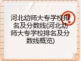 河北幼师大专学校排名及分数线(河北幼师大专学校排名及分数线概览)