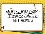 幼师公立和私立哪个工资高(公立私立幼师工资对比)