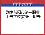 湖南益阳市第一职业中专学校(益阳一职专)