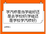 学汽修是当学徒好还是去学校好(学徒还是学校学汽修好)