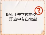 职业中专学校在校生(职业中专在校生)