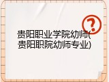 贵阳职业学院幼师(贵阳职院幼师专业)
