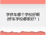 学修车哪个学校好啊(修车学校哪家好？)