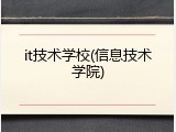 it技术学校(信息技术学院)