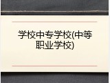 学校中专学校(中等职业学校)