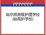 哈尔滨高级护理学校(哈高护学校)