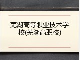 芜湖高等职业技术学校(芜湖高职校)