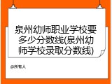 泉州幼师职业学校要多少分数线(泉州幼师学校录取分数线)