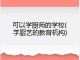可以学厨师的学校(学厨艺的教育机构)