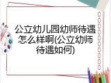 公立幼儿园幼师待遇怎么样啊(公立幼师待遇如何)