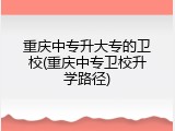 重庆中专升大专的卫校(重庆中专卫校升学路径)