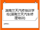 湖南兰天汽修培训学校(湖南兰天汽车修理培训)