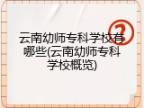 云南幼师专科学校有哪些(云南幼师专科学校概览)