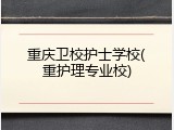 重庆卫校护士学校(重护理专业校)