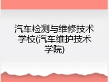 汽车检测与维修技术学校(汽车维护技术学院)