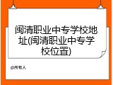 闽清职业中专学校地址(闽清职业中专学校位置)