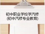 初中职业学校学汽修(初中汽修专业教育)
